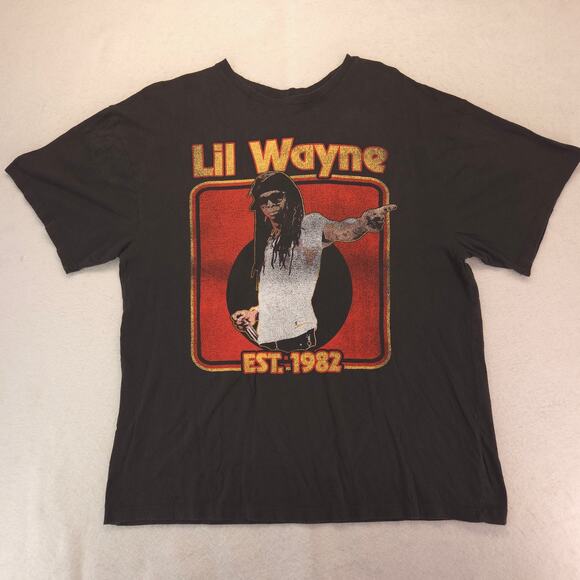Lil Wayne Rap Graphic Crew Neck Short Sleeve T-Shirt Adult Mens Size XL Black - Picture 2 of 9